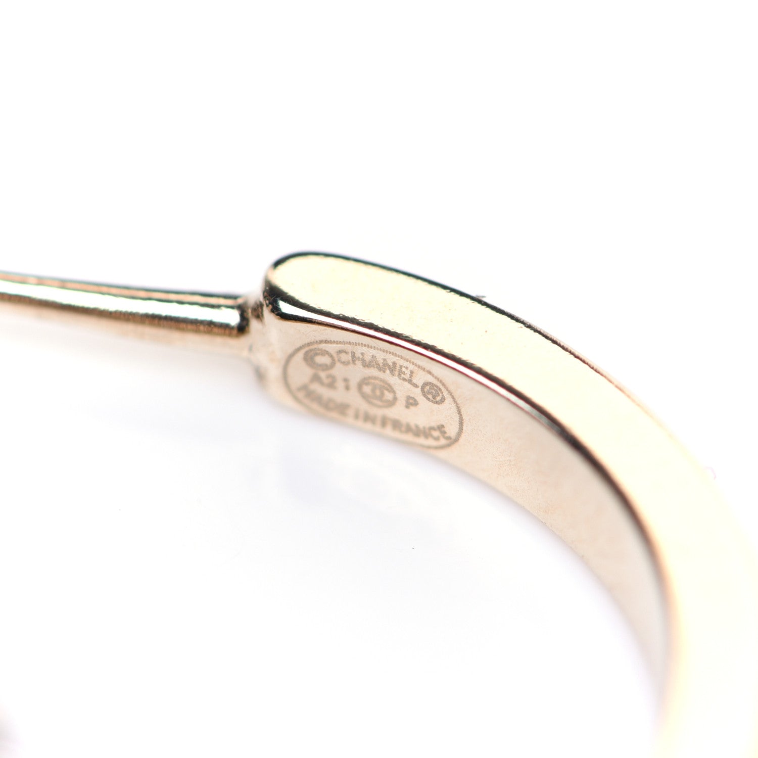 Chanel Crystal Lock Symbols CC Hoop Drop Earrings Gold 7 of 8