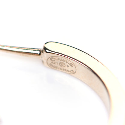 Chanel Crystal Lock Symbols CC Hoop Drop Earrings Gold 7 of 8