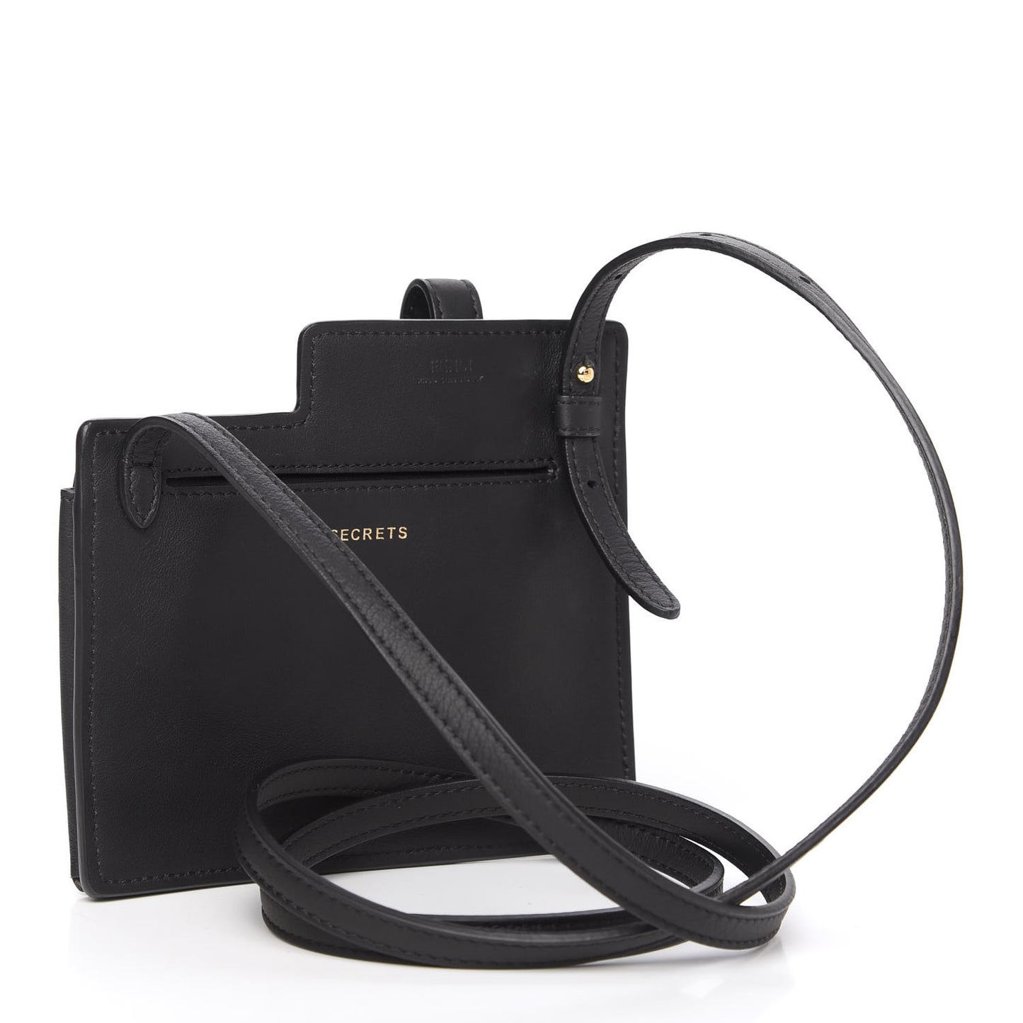 Vitello Grace Matte Two Pocket Mini Crossbody Black