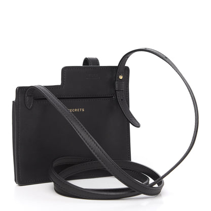 Fendi Vitello Grace Matte Two Pocket Mini Crossbody Black 3 of 9