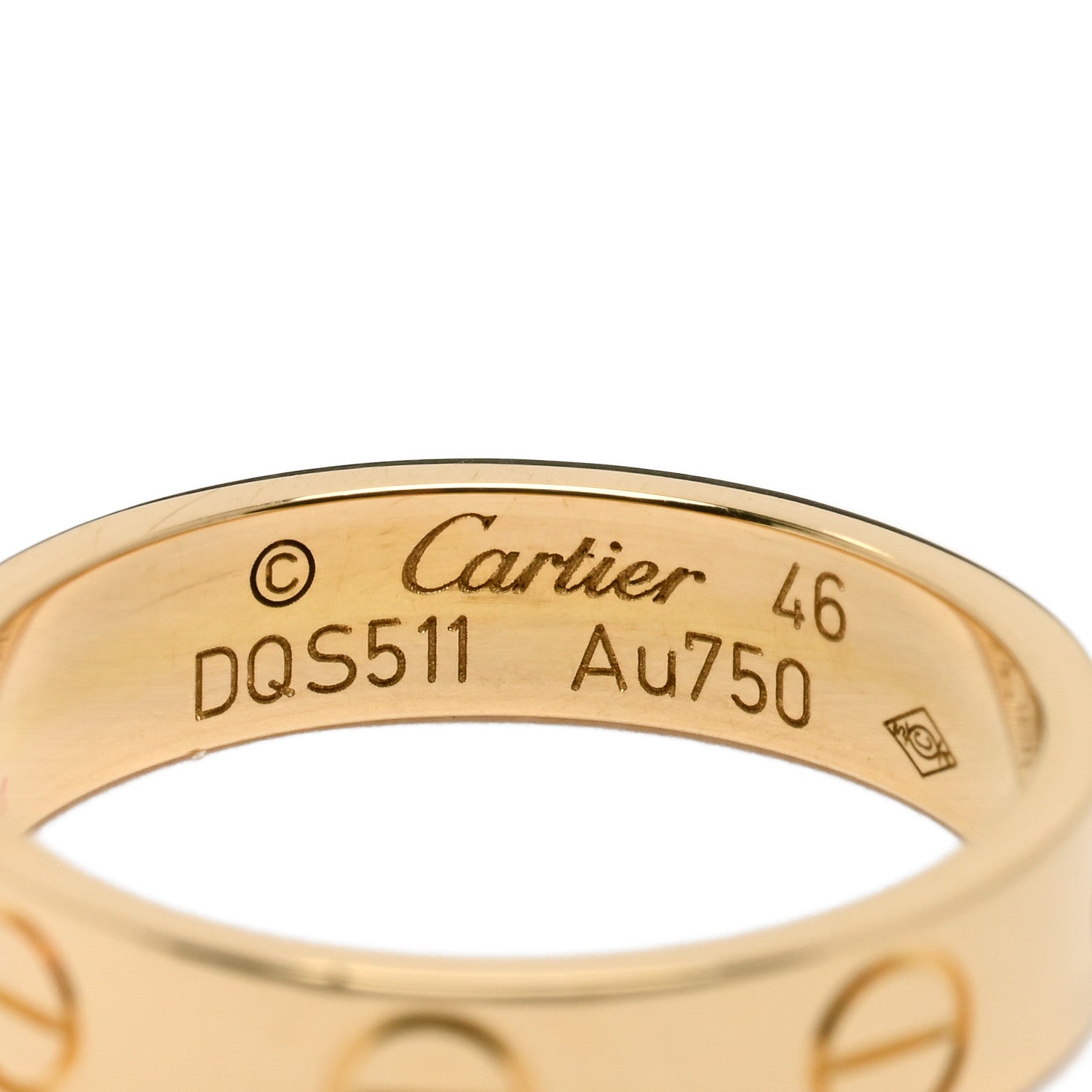 Cartier 18K Yellow Gold 3.5mm LOVE Wedding Band Ring 46 3.75 4 of 4
