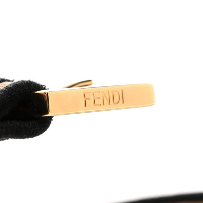 Fendi Canvas Ricamo Vitello King Embroidered FF Fish Eye Waist Belt 80 32 Sand Black 3 of 3