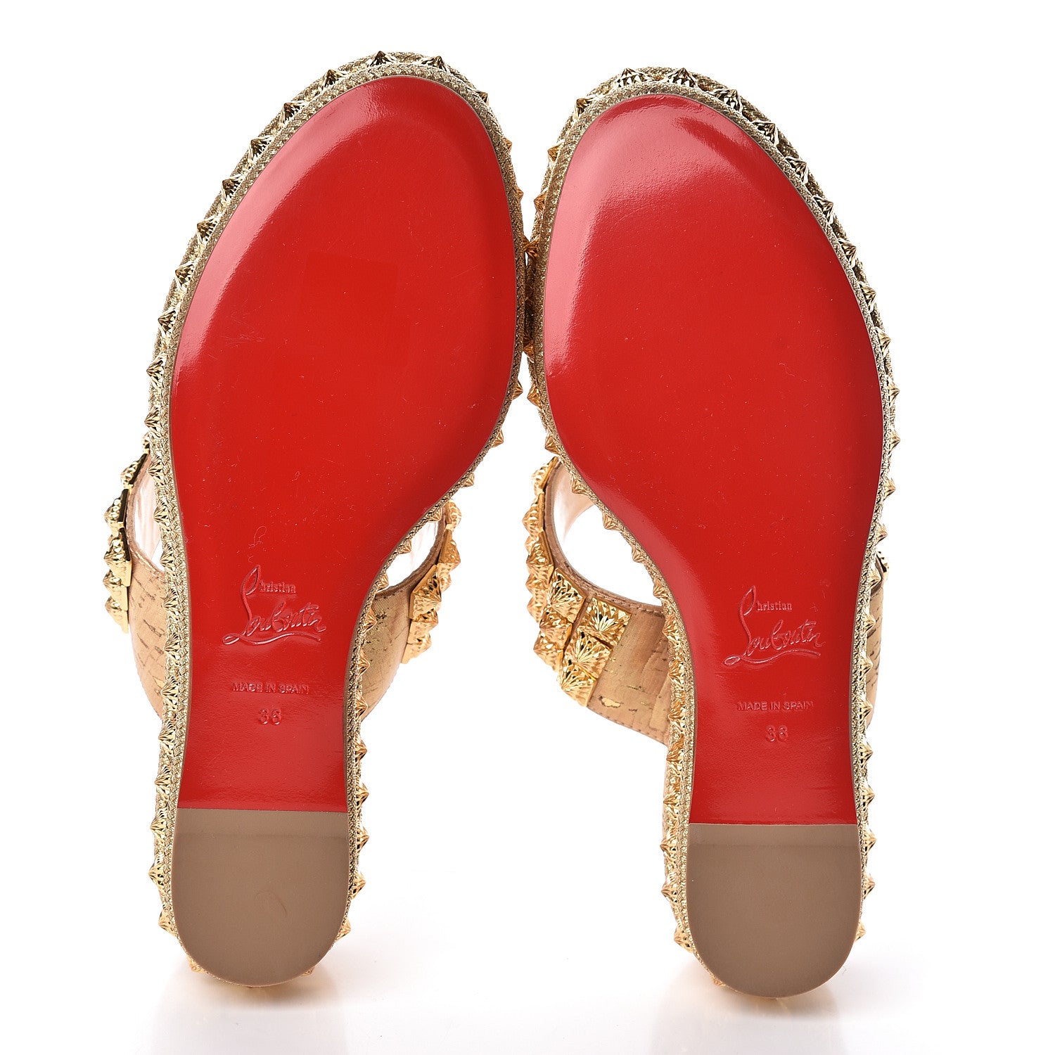 Christian Louboutin Liege Pepite 60 Platform Sandals 36 Version Gold 5 of 9
