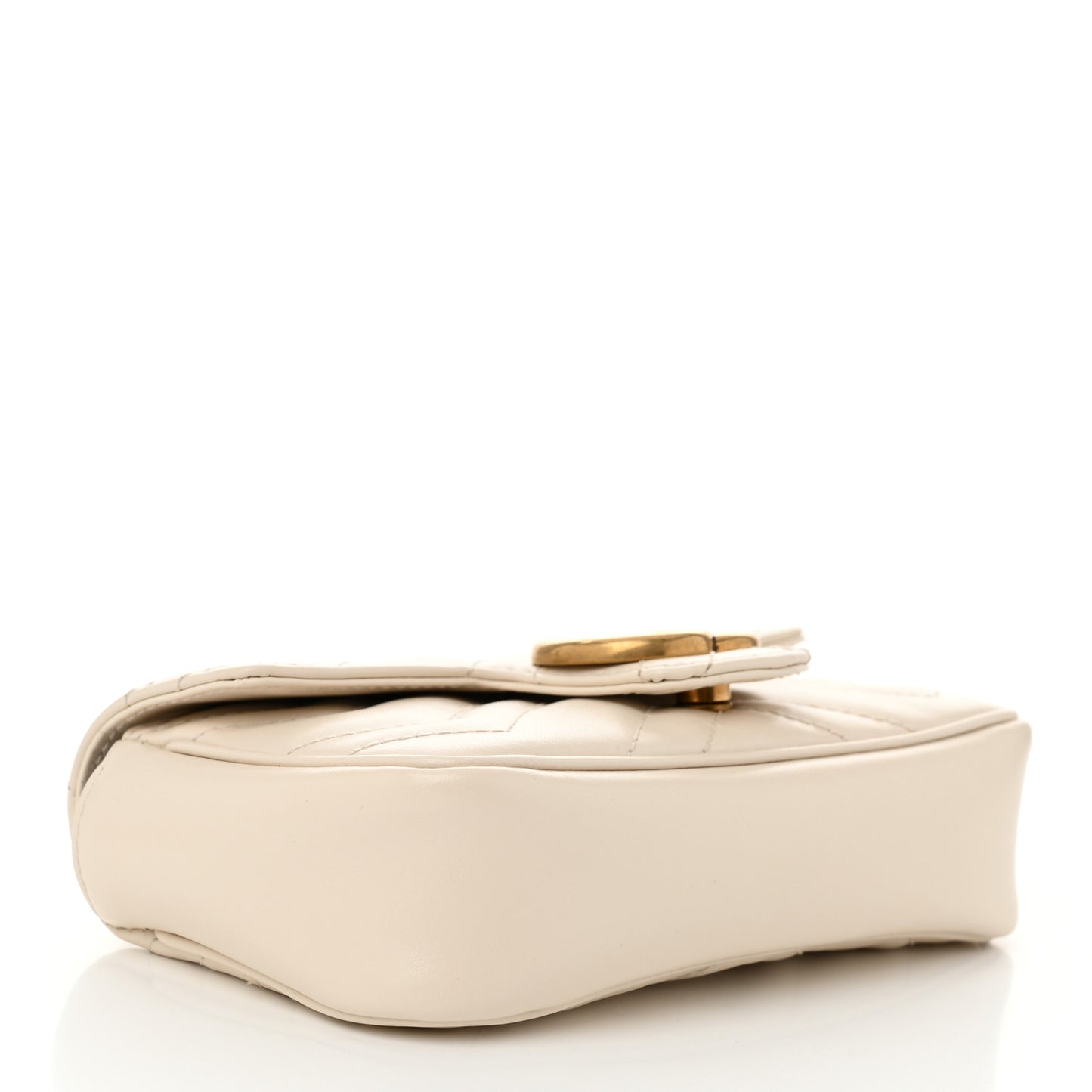 Calfskin Matelasse Super Mini GG Marmont Shoulder Bag White