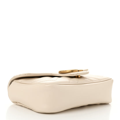 Gucci Calfskin Matelasse Super Mini GG Marmont Shoulder Bag White 4 of 10