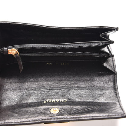 Chanel Lambskin Chocolate Bar Quilted Wallet Black 5 of 8