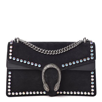 Gucci Suede Crystal Small Dionysus Shoulder Bag Black 1 of 9