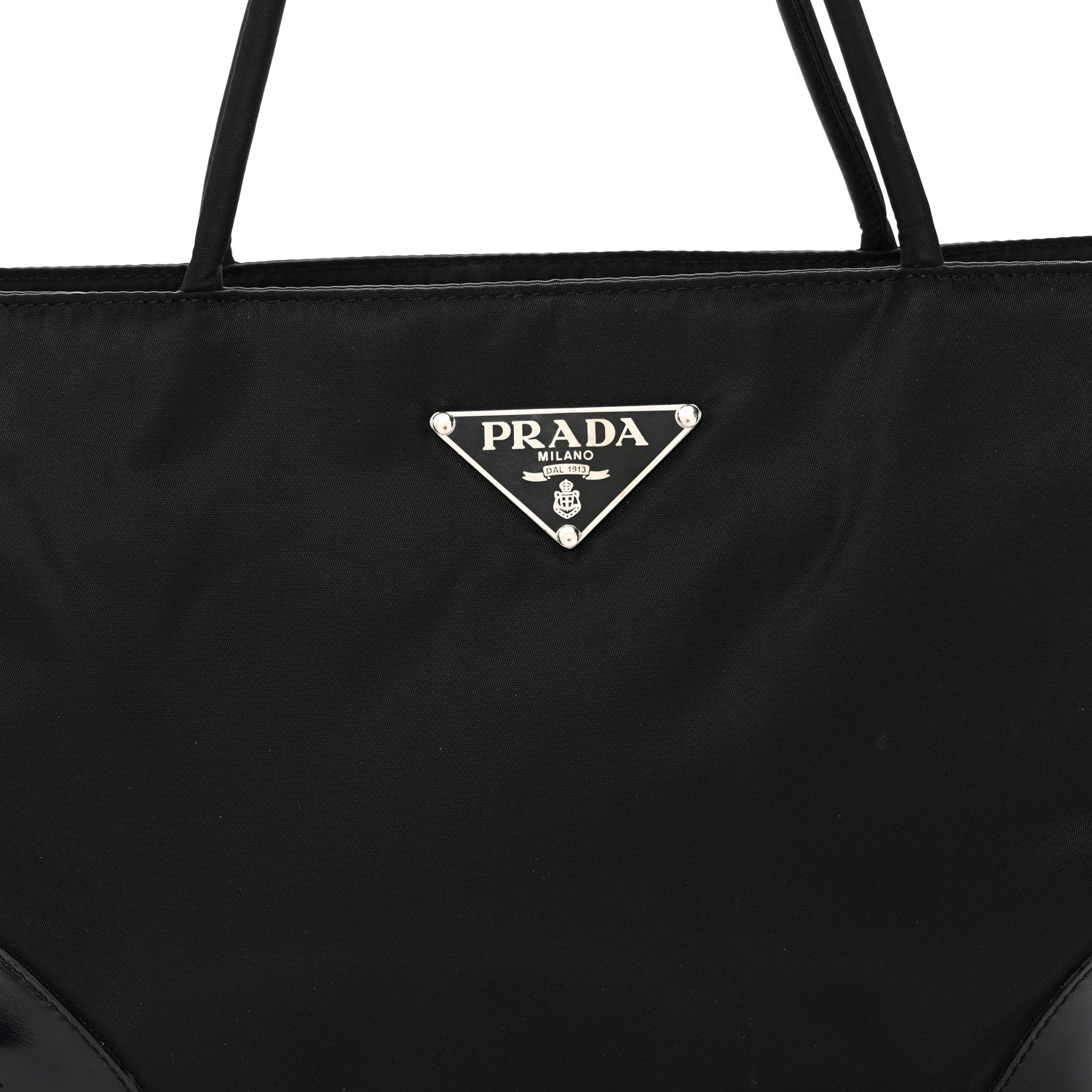 Prada Tessuto Nylon Calfskin Shopping Tote Black 8 of 11