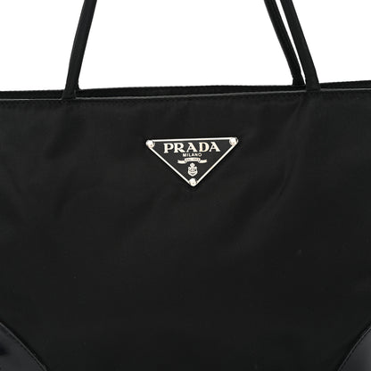 Prada Tessuto Nylon Calfskin Shopping Tote Black 8 of 11