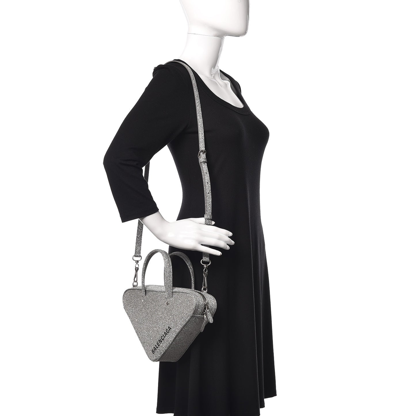 Glitter XS Triangle Duffle Argent Black