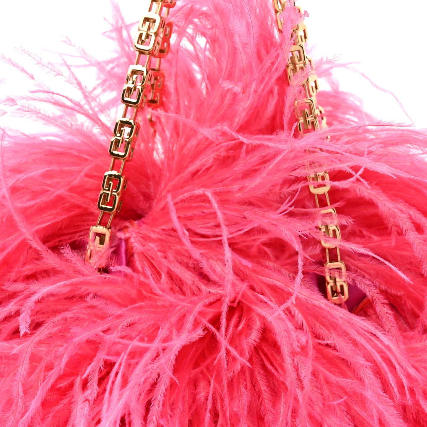 Ostrich Feather Mini Kenny Shoulder Bag Pink