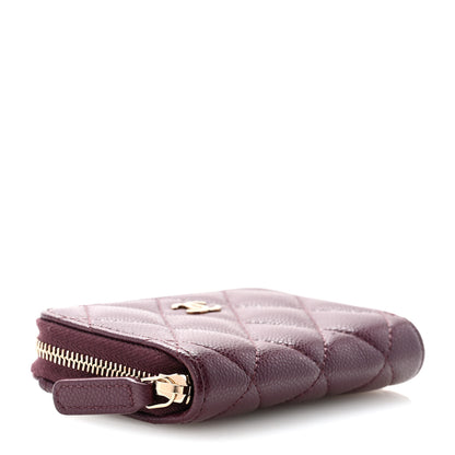 Chanel Caviar Quilted Zip Around Coin Purse Dark Burgundy 4 of 10