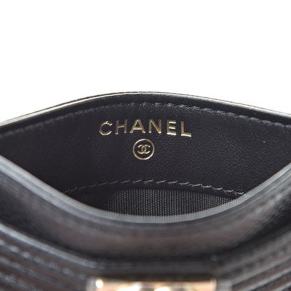 Chanel Caviar Quilted Boy Card Holder Black 6 of 9