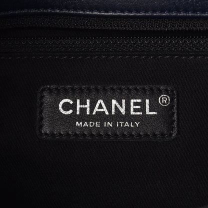 Chanel Patent Quilted Large Coco Shine Accordion Flap Dark Navy Blue 8 of 9