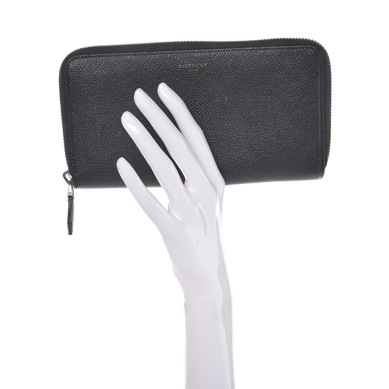Givenchy Grained Calfskin Zip Around Wallet Black 2 of 9