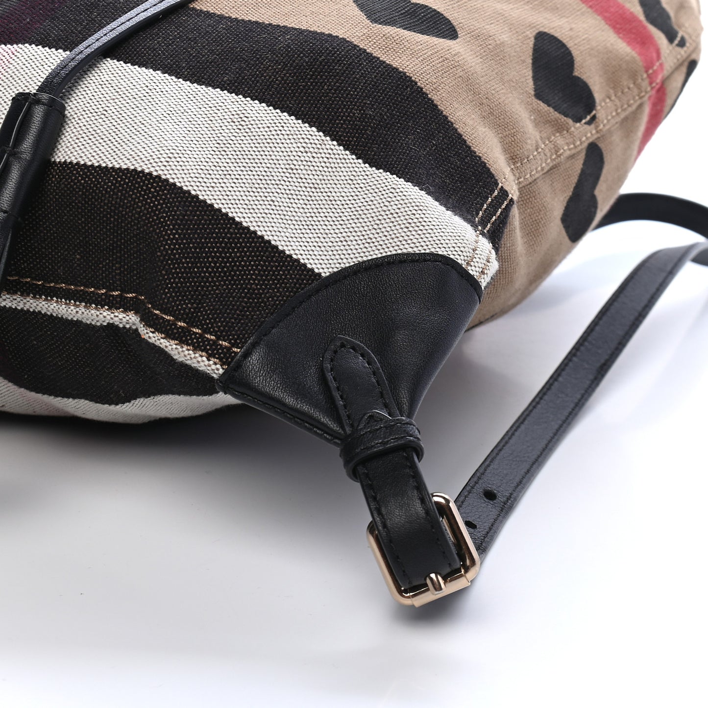 Overdyed Canvas Mega Check Heart Print Medium Chiltern Backpack Black