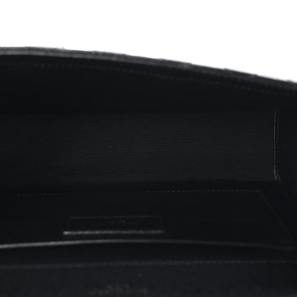 Saint Laurent Grain De Poudre Textured Mixed Matelasse Triquilt Medium Monogram Monochrome Satchel Black 5 of 10