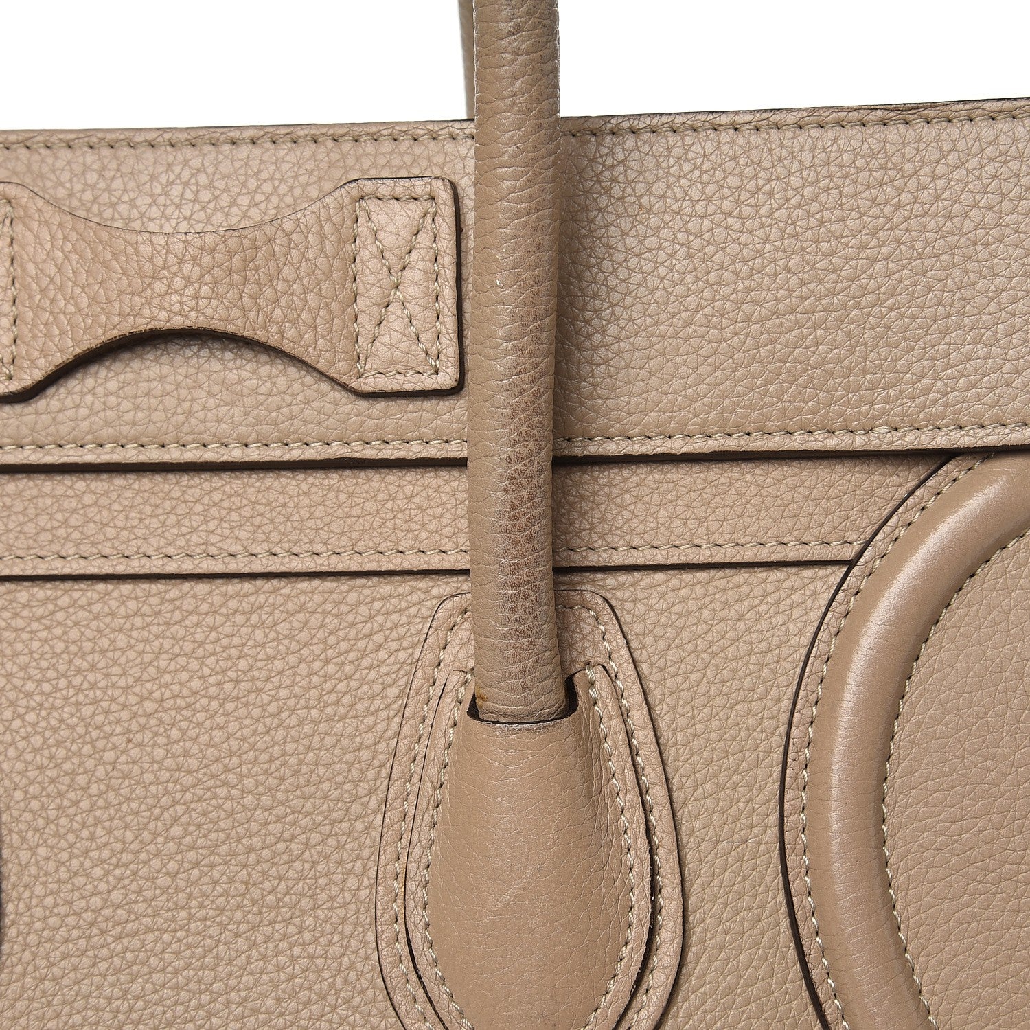 Celine Drummed Calfskin Micro Luggage Dune 8 of 21