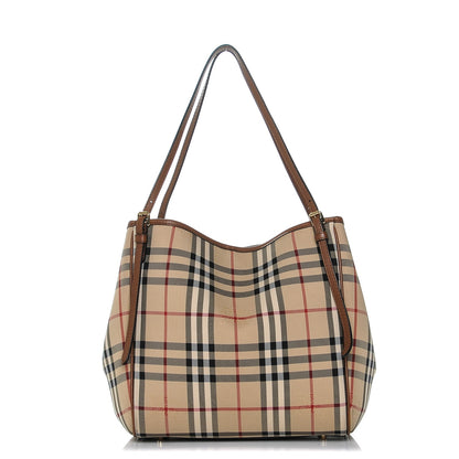 Burberry Horseferry Check Small Canter Tote Tan 1 of 7