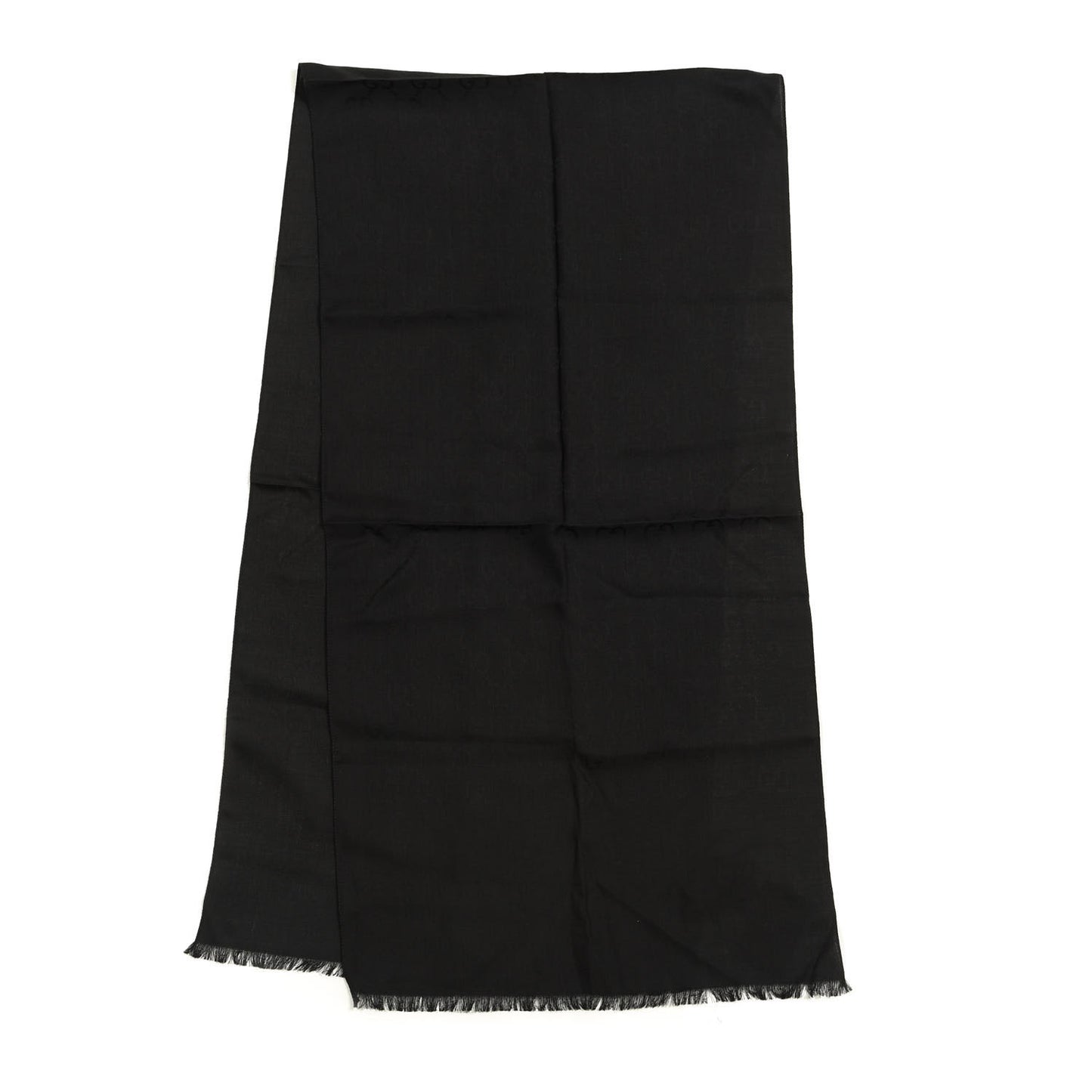 Wool Silk GG Monogram GGNat Scarf Black