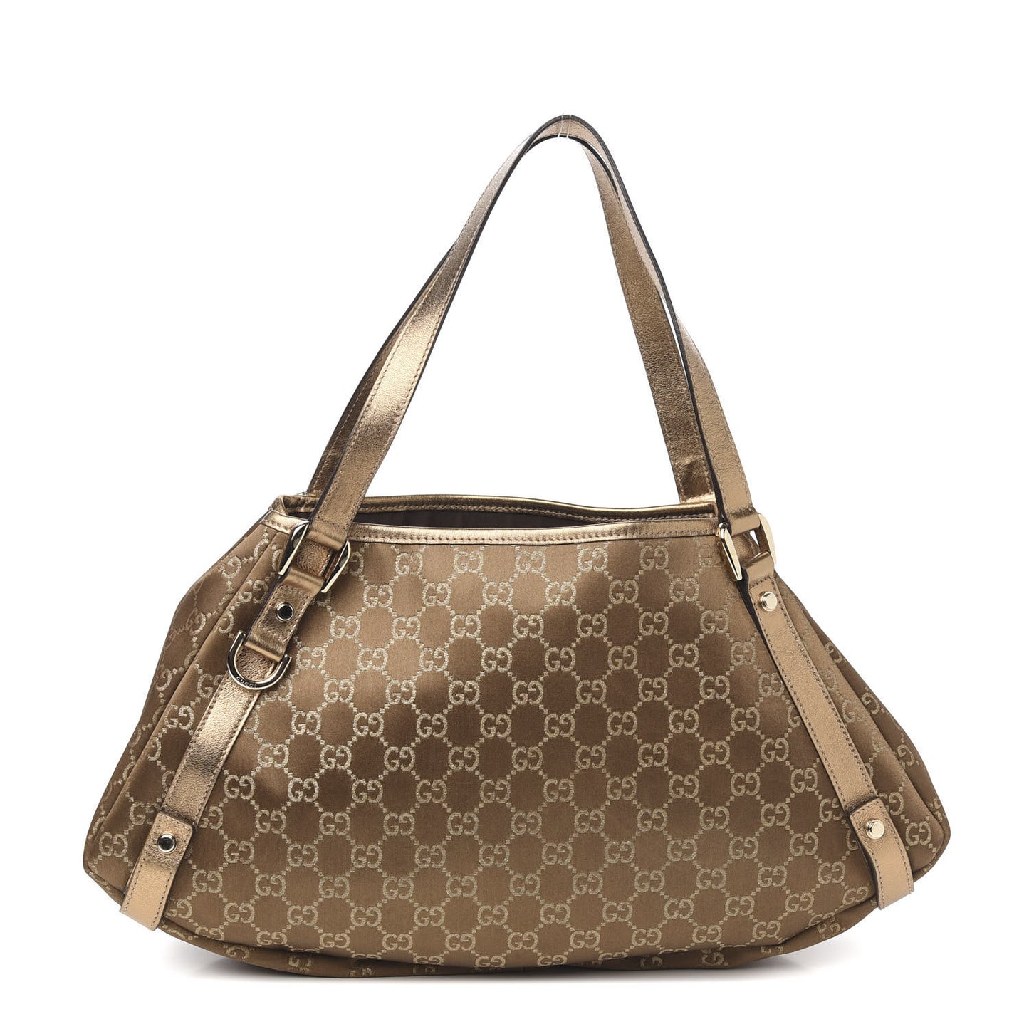 Satin Monogram Medium Abbey Shoulder Bag Bronze