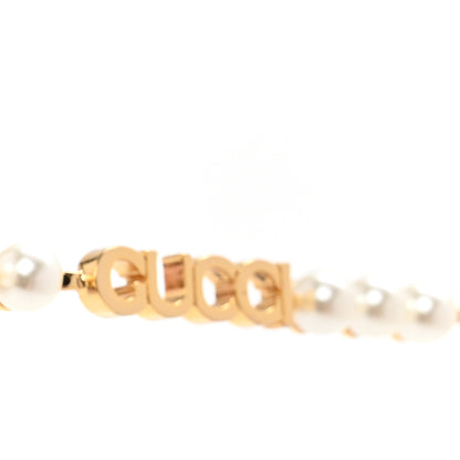 Gucci Metal Pearl Oval Sunglasses GG1922S Gold 7 of 9