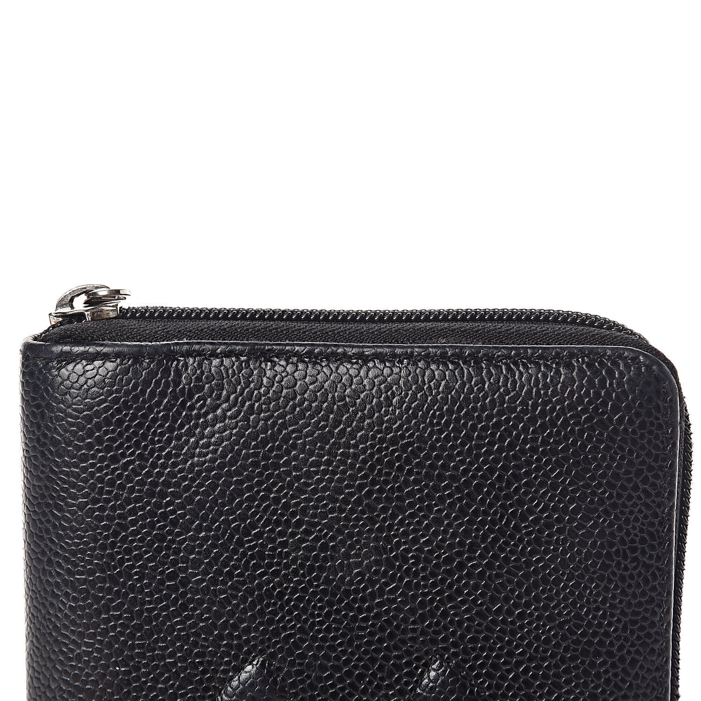 Caviar Large Timeless CC Zip Around Organizer Wallet Black