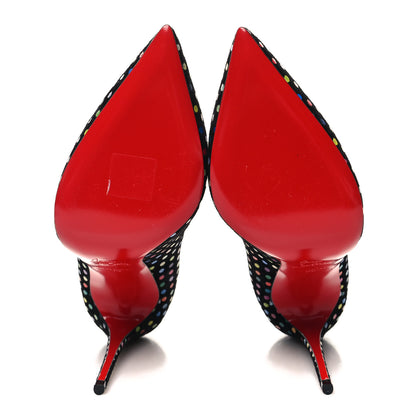 Christian Louboutin Suede Polka Dot Hot Chick 100 Pumps 38 Black Multicolor 38 Black Multicolor 5 of 9