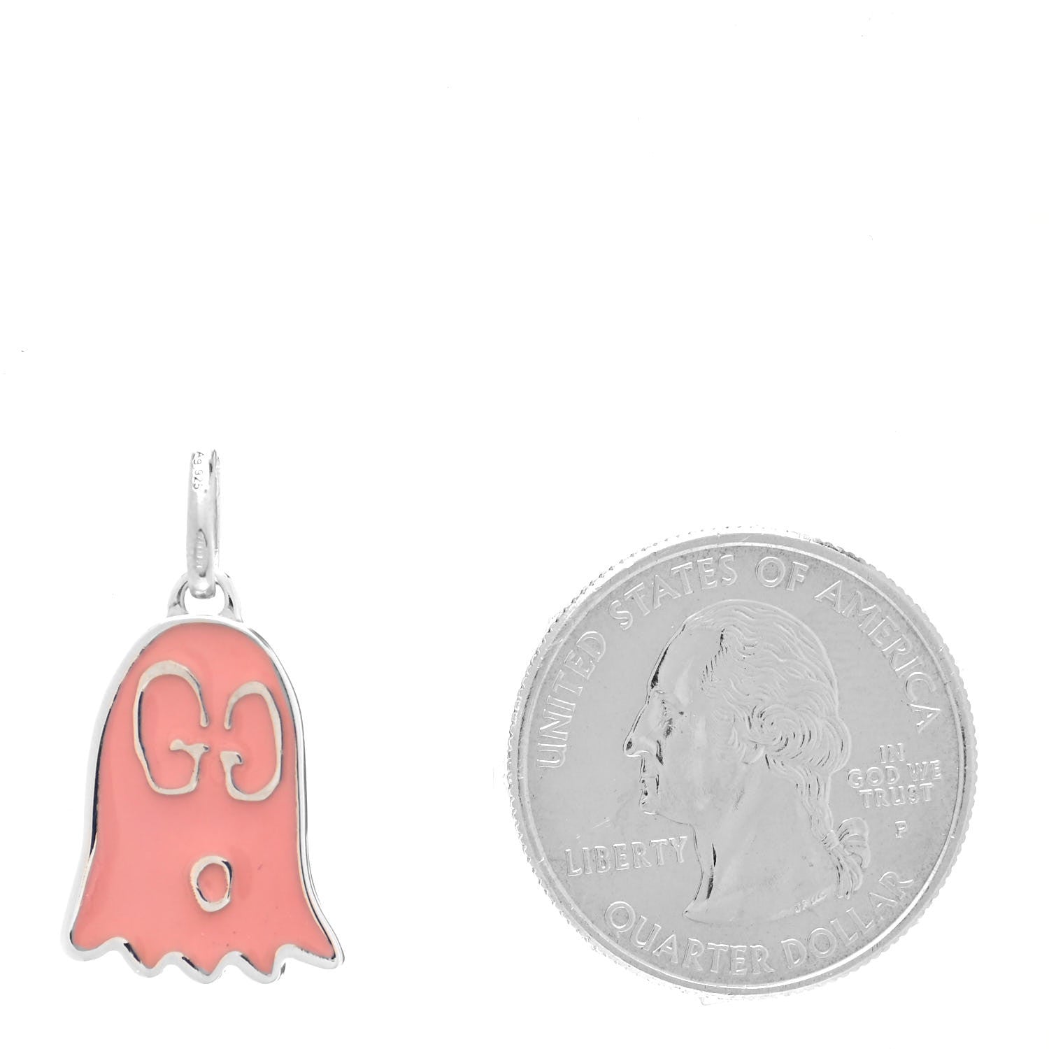 Gucci Sterling Silver Enamel GucciGhost Ghost Pendant Pink 3 of 4