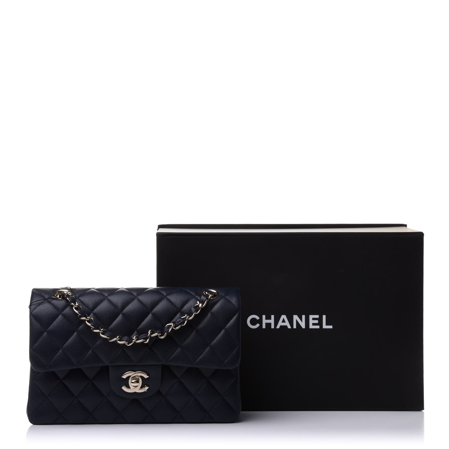 Chanel Caviar Quilted Small Double Flap Navy 12 of 12