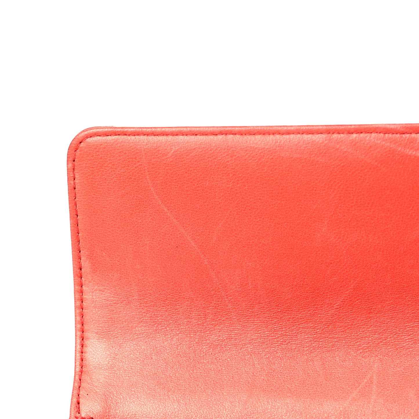 Lambskin East West Chocolate Bar Flap Orange