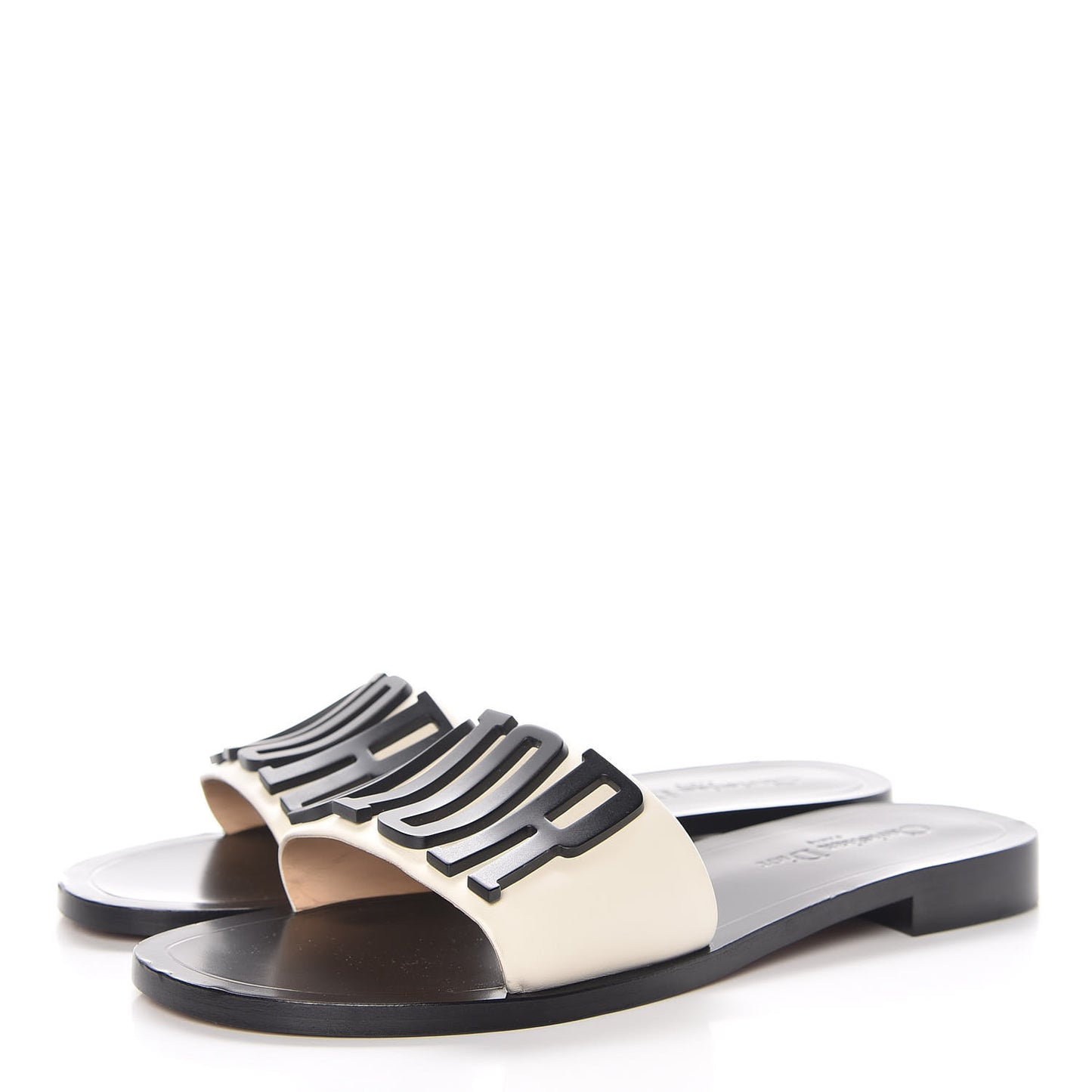 Calfskin Dio(r)evolution 10mm Slide Sandals 40 Off White