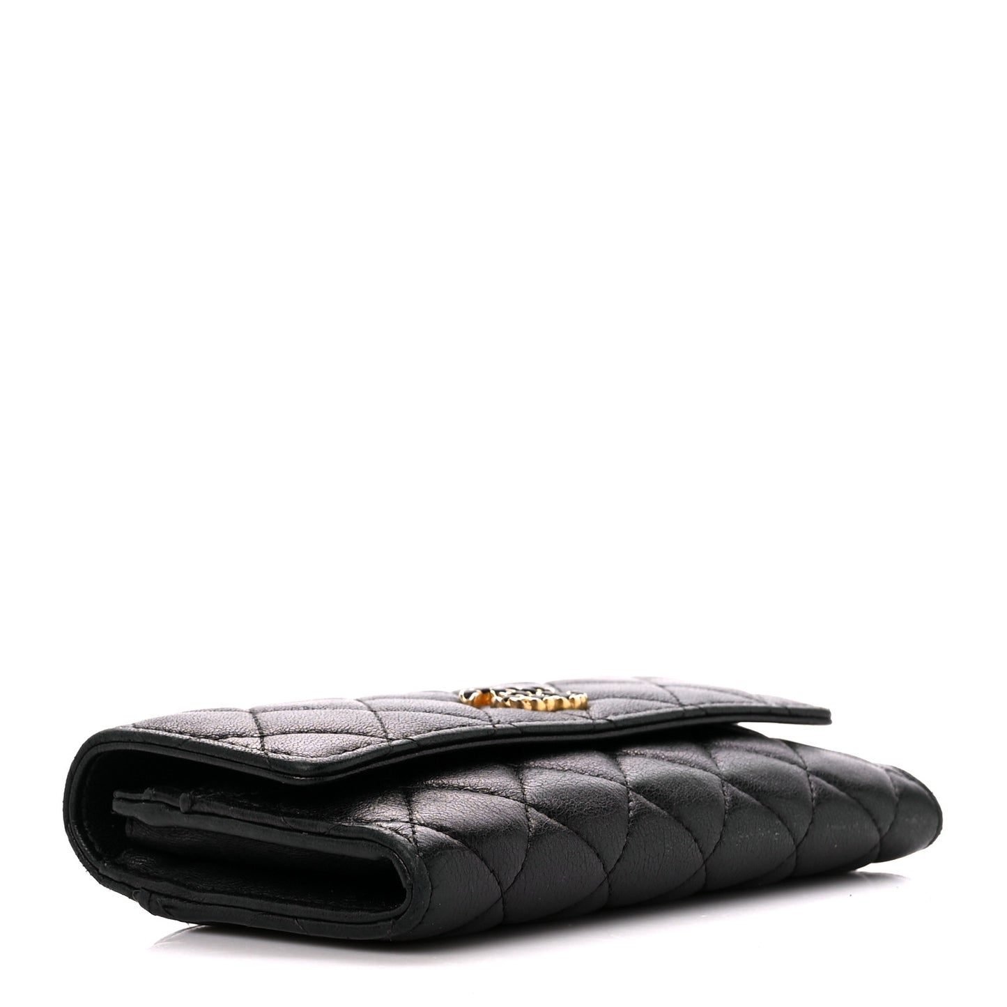Lambskin Quilted Medium Chanel 19 Flap Wallet Black