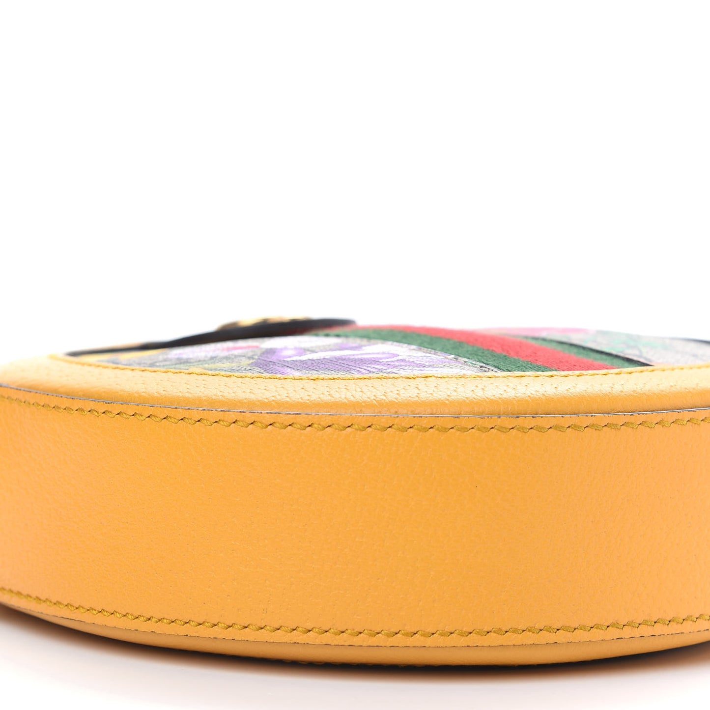 GG Supreme Monogram Flora Web Mini Ophidia Round Shoulder Bag Beige Multicolor Crop