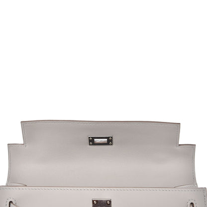 Hermes Swift Kelly Pochette Clutch Gris Perle 21 of 26