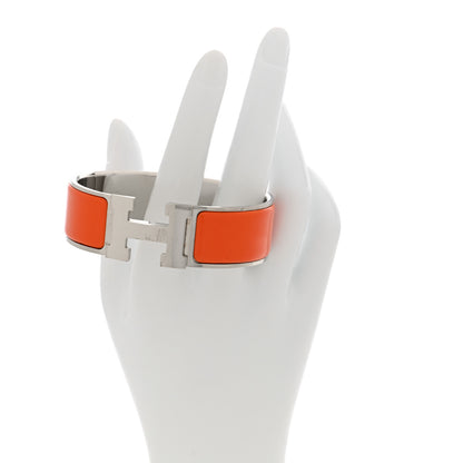 Hermes Enamel Wide Clic Clac H Bracelet GM Orange 2 of 5