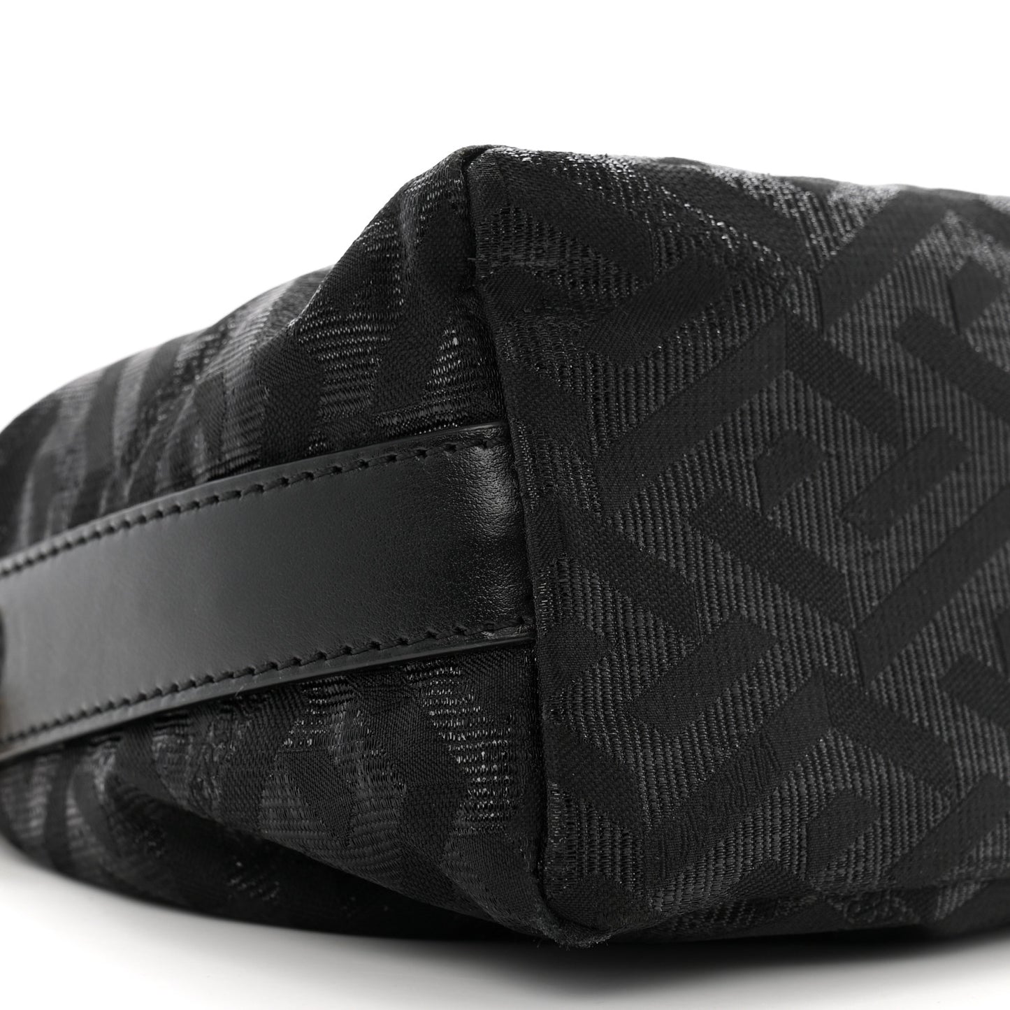 Metallic Canvas La Greca Signature Mini Bag Black
