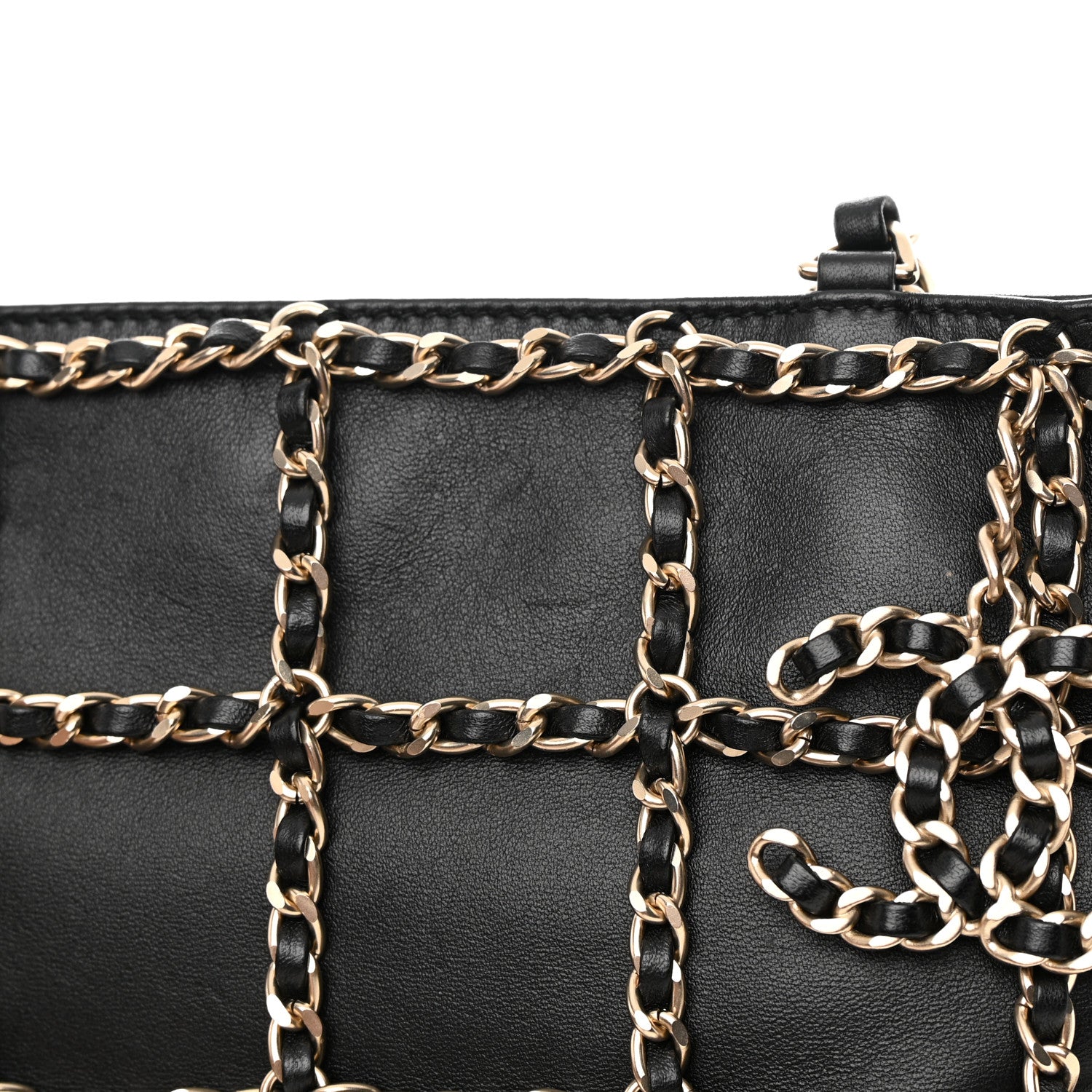 Chanel Lambskin Large Shopping Chain Tote Black 12 of 13