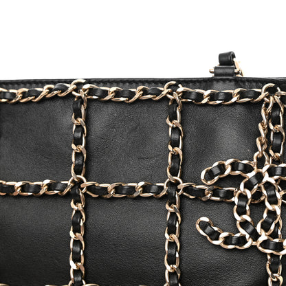 Chanel Lambskin Large Shopping Chain Tote Black 12 of 13