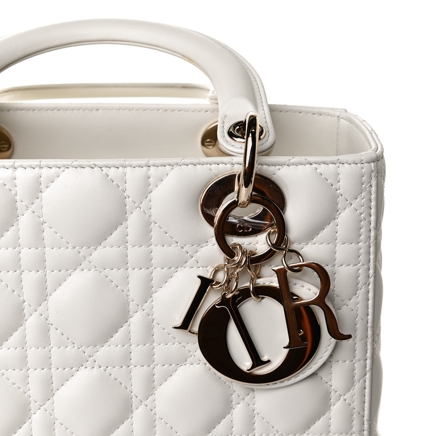 Christian Dior Lambskin Cannage Medium Lady Dior White 12 of 12