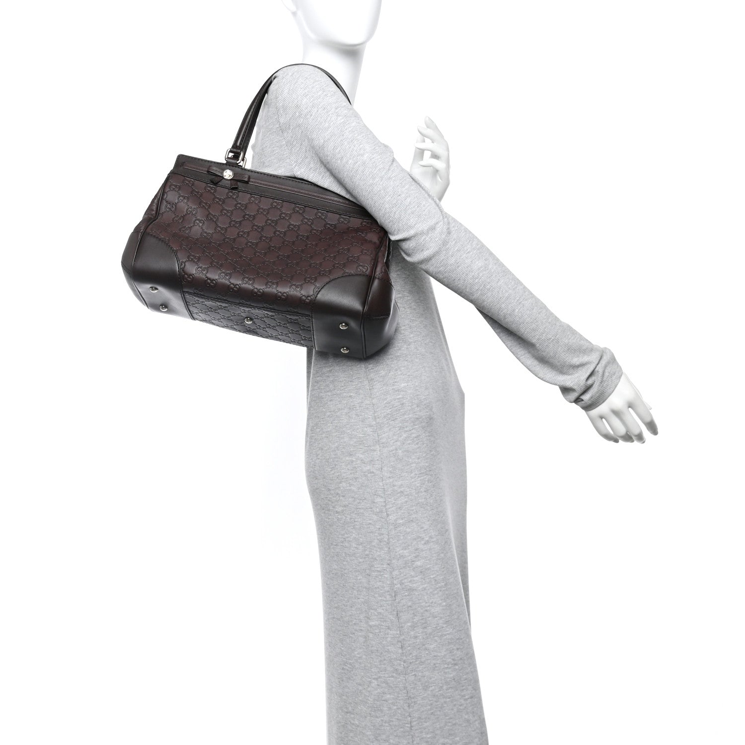 Gucci Guccissima Medium Mayfair Tote Dark Brown 2 of 14