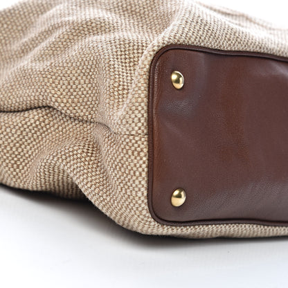 Saint Laurent Linen Belle de Jour Cabas Tote Brown 9 of 12