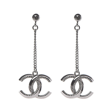 Chanel CC Drop Earrings Ruthenium 1 of 4