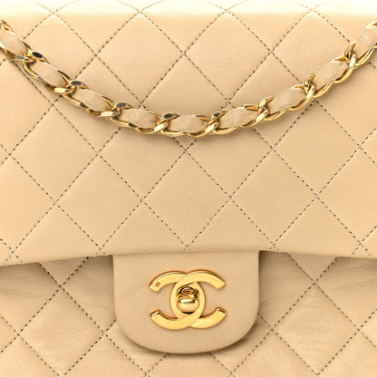 Chanel Lambskin Quilted Medium Double Flap Beige 30 of 30