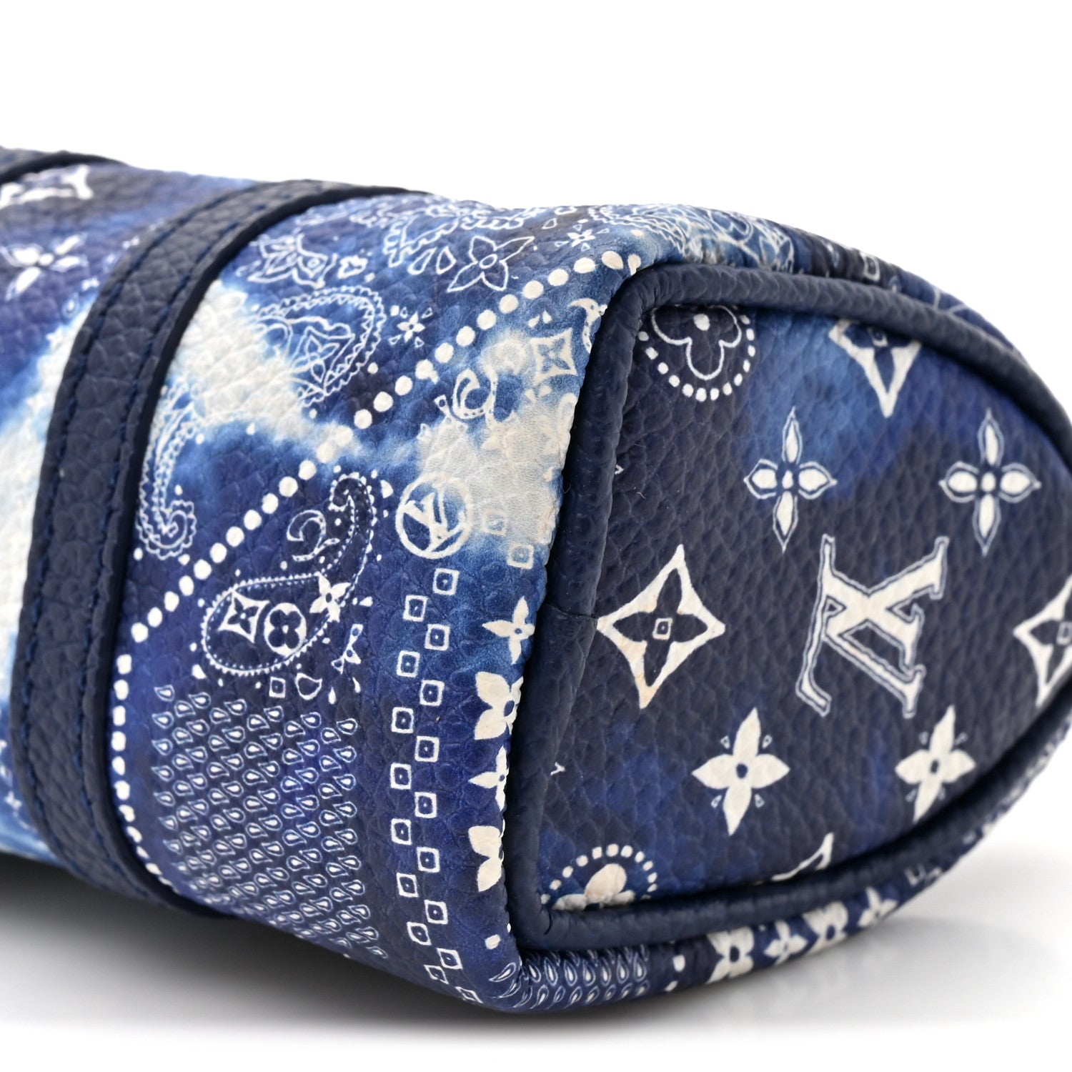 Louis Vuitton Monogram Bandana Mini Keepall Bag Charm Key Holder Blue 7 of 9
