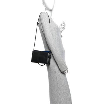 Celine Smooth Lambskin Trio Flap Crossbody Bag Black 2 of 9