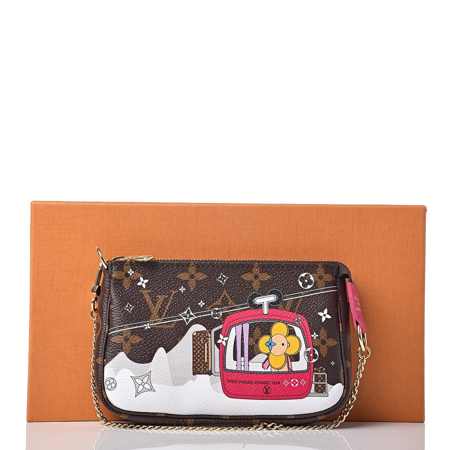 Monogram 2019 Christmas Animation Mini Courchevel Pochette Accessories Fuchsia