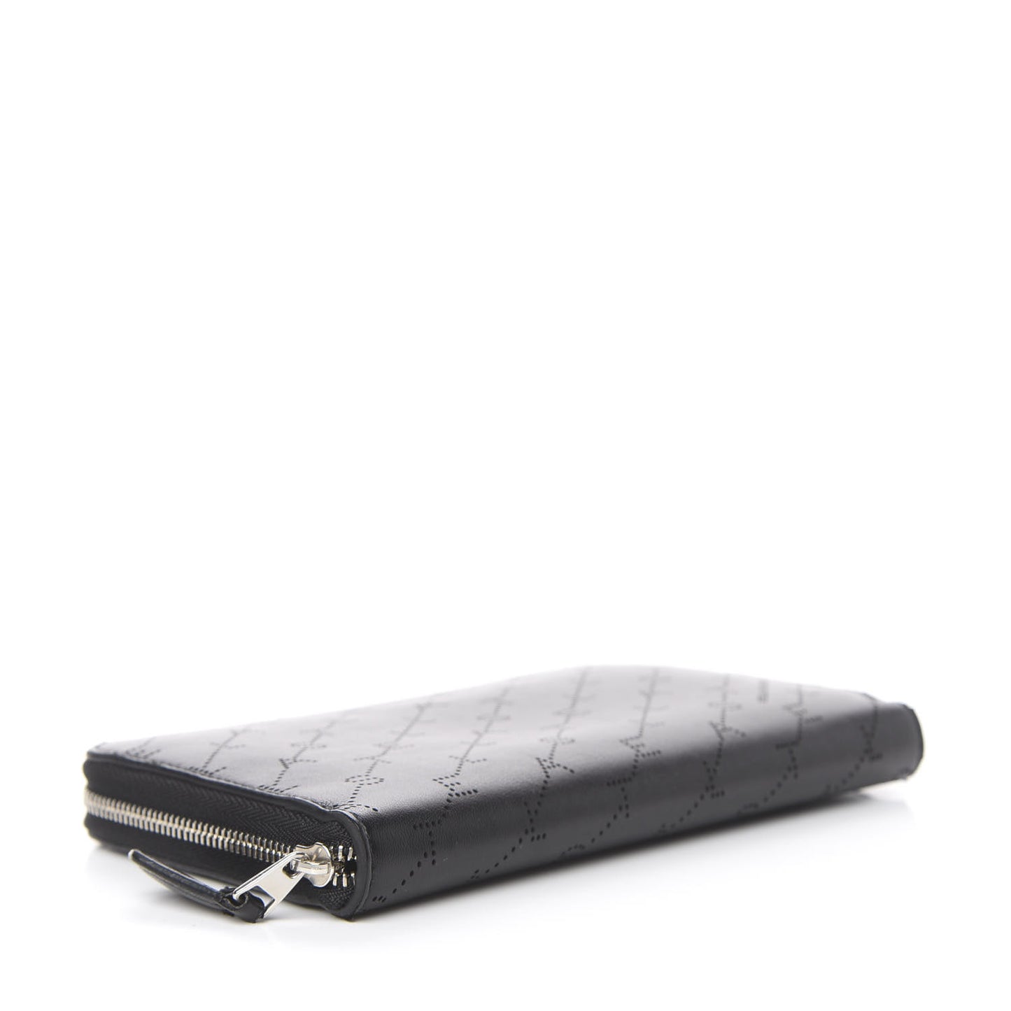 Eco Alter Nappa Perforated Logo Zip Wallet Black