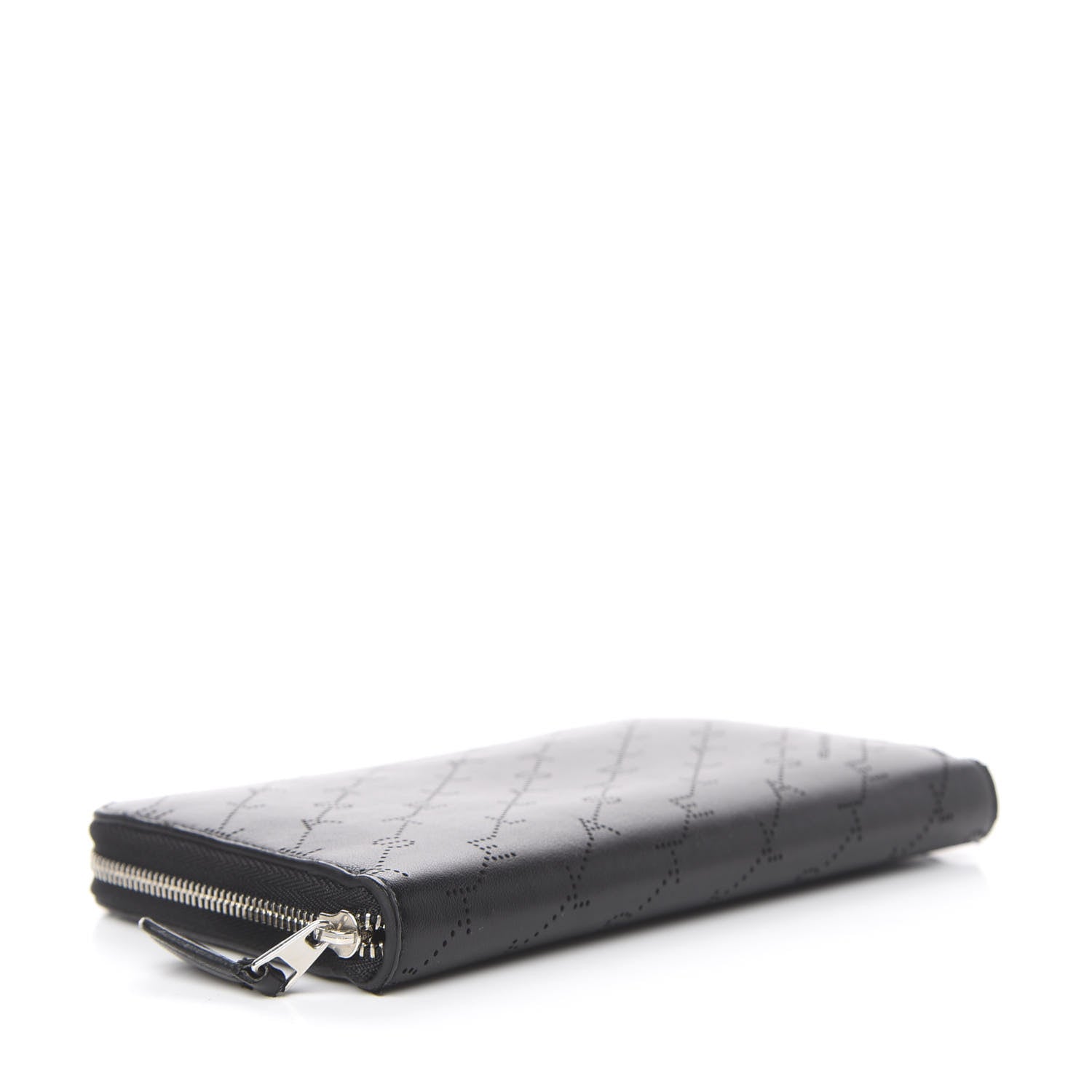 Stella McCartney Eco Alter Nappa Perforated Logo Zip Wallet Black 4 of 7