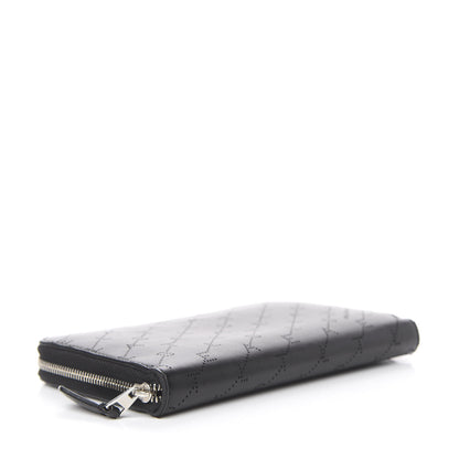 Stella McCartney Eco Alter Nappa Perforated Logo Zip Wallet Black 4 of 7